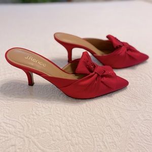 J. Renee Mianna Red Satin Mules